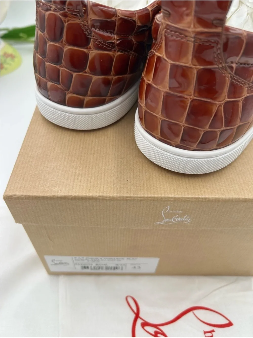Christian Louboutin Men's FAV VONTADE CROC SNEAKERS . Size 43 - Picture 8 of 11
